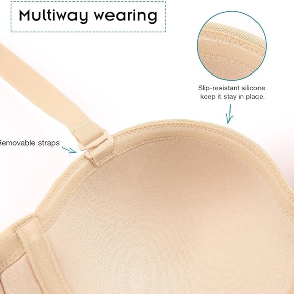 Women’s Molded Push Up Multiway Strapless Bra - Picture 6 of 10